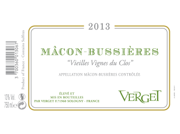 Verget - Domaine Guffens-Heynen - Mâcon Bussières - Vieilles Vignes du Clos - Blanc - 2013