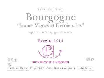 Verget - Domaine Guffens-Heynen - Bourgogne - Jeunes vignes et derniers jus - Blanc - 2013