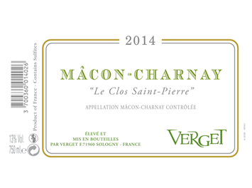 Verget - Domaine Guffens-Heynen - Mâcon Charnay - Clos St Pierre - Blanc - 2014