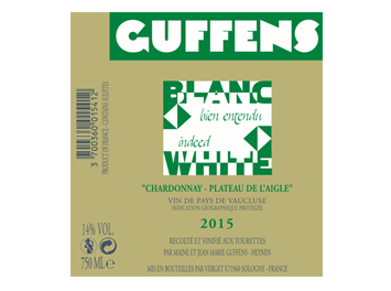 Verget du Sud - IGP Vaucluse - Chardonnay d'Aigle Guffens Blanc Bien Entendu - Blanc - 2015