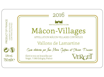 Verget - Mâcon - Vallons de Lamartine - Blanc - 2016
