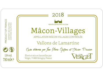 Verget - Mâcon-Villages - Vallons de Lamartine - Blanc - 2018