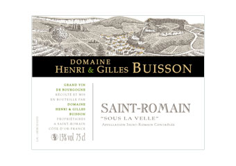 Domaine Henri et Gilles Buisson - Saint-Romain - Sous la Velle Blanc 2011