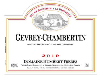Domaine Humbert Frères - Gevrey-Chambertin - Rouge - 2010