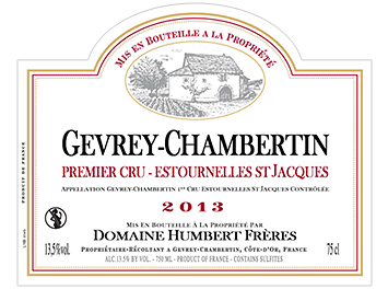 Domaine Humbert Frères - Gevrey-Chambertin 1er cru - Estournelles Saint Jacques - Rouge - 2013