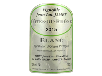 Vignoble Jean-Luc Jamet - Côtes du Rhône - Blanc - 2015