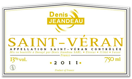 Domaine Denis Jeandeau - Saint Véran - Blanc 2011