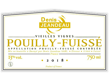 Domaine Denis Jeandeau - Pouilly-Fuissé - Vieilles Vignes - Blanc - 2018
