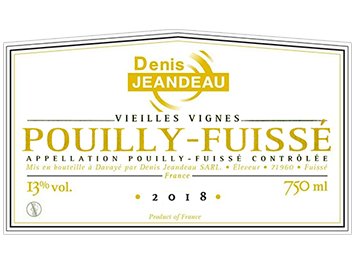 Domaine Denis Jeandeau - Pouilly-Fuissé - Vieilles Vignes - Blanc - 2018
