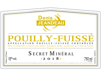 Domaine Denis Jeandeau - Pouilly-Fuissé - Secret Minéral - Blanc - 2018