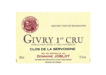 Domaine Joblot - Givry 1er Cru - Clos de la servoisine Rouge 2008