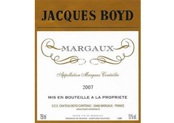Château Boyd-Cantenac - Margaux - Jacques Boyd Rouge 2007