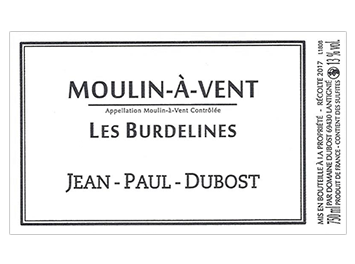 Domaine Jean Paul Dubost - Moulin-à-Vent - Les Burdelines - Rouge - 2017