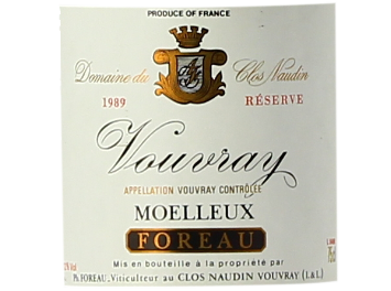 Le Clos Naudin - Vouvray Moelleux - Réserve - Blanc - 1989