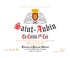 Thierry et Pascale Matrot - Saint-Aubin 1er Cru - En Créots - Rouge - 2013