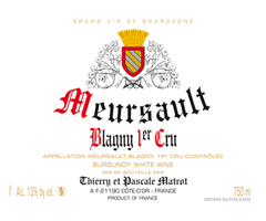 Thierry et Pascale Matrot - Meursault Blagny 1er cru - Blanc - 2014