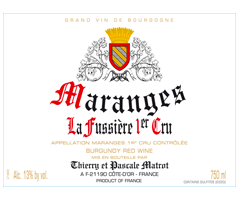 Thierry et Pascale Matrot - Maranges 1er cru - La Fussière - Rouge - 2015