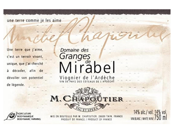 Chapoutier - IGP Ardèche - Domaine des Granges de Mirabel - Blanc - 2014