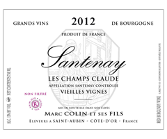 Domaine Marc Colin - Santenay - Champs Claude Vieilles Vignes - Rouge - 2012