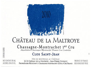 Château de la Maltroye - Chassagne-Montrachet 1er Cru - Clos Saint Jean - Rouge 2010