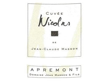 Domaine Masson - Savoie Apremont - Cuvée Nicolas - Blanc - 2016
