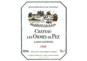 Château Les Ormes de Pez - Saint-Estèphe - Rouge 1989