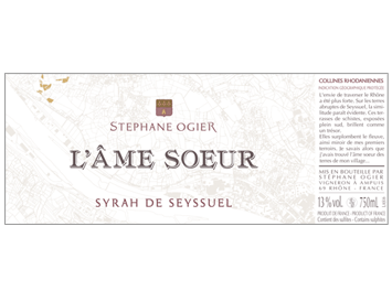 Domaine Stéphane Ogier - IGP Collines Rhodaniennes - L'Ame Soeur "Syrah de Seyssuel" - Rouge - 2016