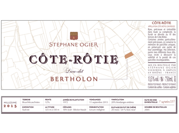 Domaine Stéphane Ogier - Côte Rôtie - Bertholon - Rouge - 2015