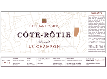 Domaine Stéphane Ogier - Côte Rôtie - Le Champon - Rouge - 2015