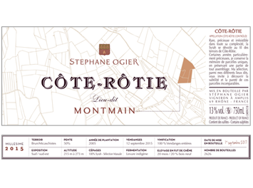 Domaine Stéphane Ogier - Côte Rôtie - Montmain - Rouge - 2015
