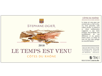 Domaine Stéphane Ogier - Côtes du Rhône - Le Temps est Venu - Rouge - 2018