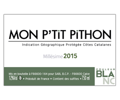 Domaine Olivier Pithon - IGP Côtes Catalanes - Mon P'tit Pithon - Blanc - 2015