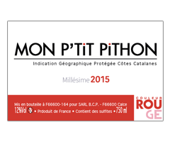 Domaine Olivier Pithon - IGP Côtes Catalanes - Mon P'tit Pithon - Rouge - 2015