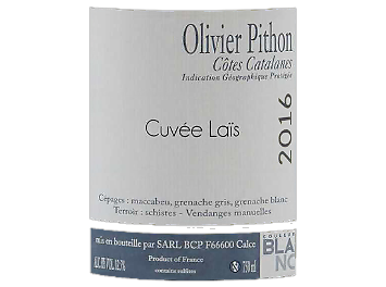 Domaine Olivier Pithon - IGP Côtes Catalanes - Cuvée Laïs - Blanc - 2016