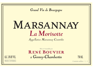 Domaine René Bouvier - Marsannay - La Morisotte - Rouge - 2012