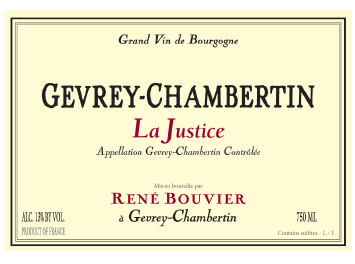 Domaine René Bouvier - Gevrey Chambertin - La Justice - Rouge - 2012