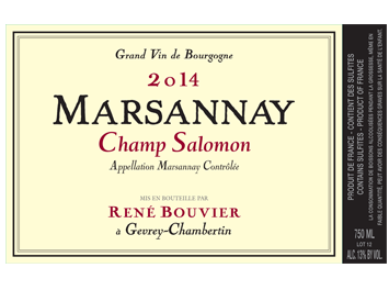 Domaine René Bouvier - Marsannay - Champ Salomon - Rouge - 2014