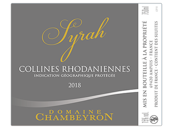 Domaine Chambeyron - IGP Collines Rhodaniennes - Syrah - Rouge - 2018