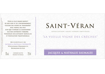 Domaine Jacques et Nathalie Saumaize - Saint Véran - Les Vieilles Vignes des Crêches Blanc 2011