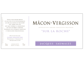 Domaine Jacques Saumaize - Mâcon Vergisson - Sur la Roche - Blanc - 2016
