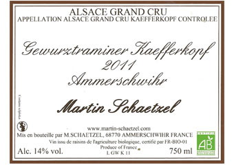 Domaine Schaetzel - Alsace Grand Cru - Gewurztraminer Kaefferkopf Blanc 2011