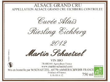 Domaine Schaetzel - Alsace Grand Cru - Riesling Eichberg - Cuvée Alaïs - Blanc - 2012