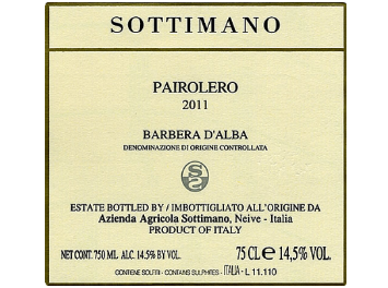 Sottimano - Barbera d'Alba - Pairolero - Rouge - 2011