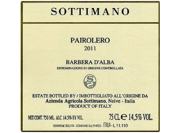 Sottimano - Barbera d'Alba - Pairolero - Rouge - 2011