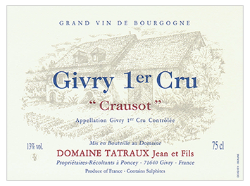 Domaine Tatraux Jean et Fils - Givry 1er cru - Crausot - Blanc - 2018