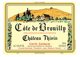 Château Thivin - Côte de Brouilly - Cuvée Zacharie Rouge 2011