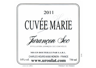 Clos Uroulat - Jurançon sec - Cuvée Marie Blanc 2011
