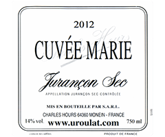 Clos Uroulat - Jurançon sec - Cuvée Marie - Blanc - 2012
