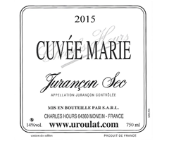 Clos Uroulat - Jurançon Sec - Cuvée Marie - Blanc - 2015