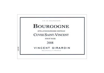 Vincent Girardin - Bourgogne - Cuvée Saint Vincent - Rouge 2008